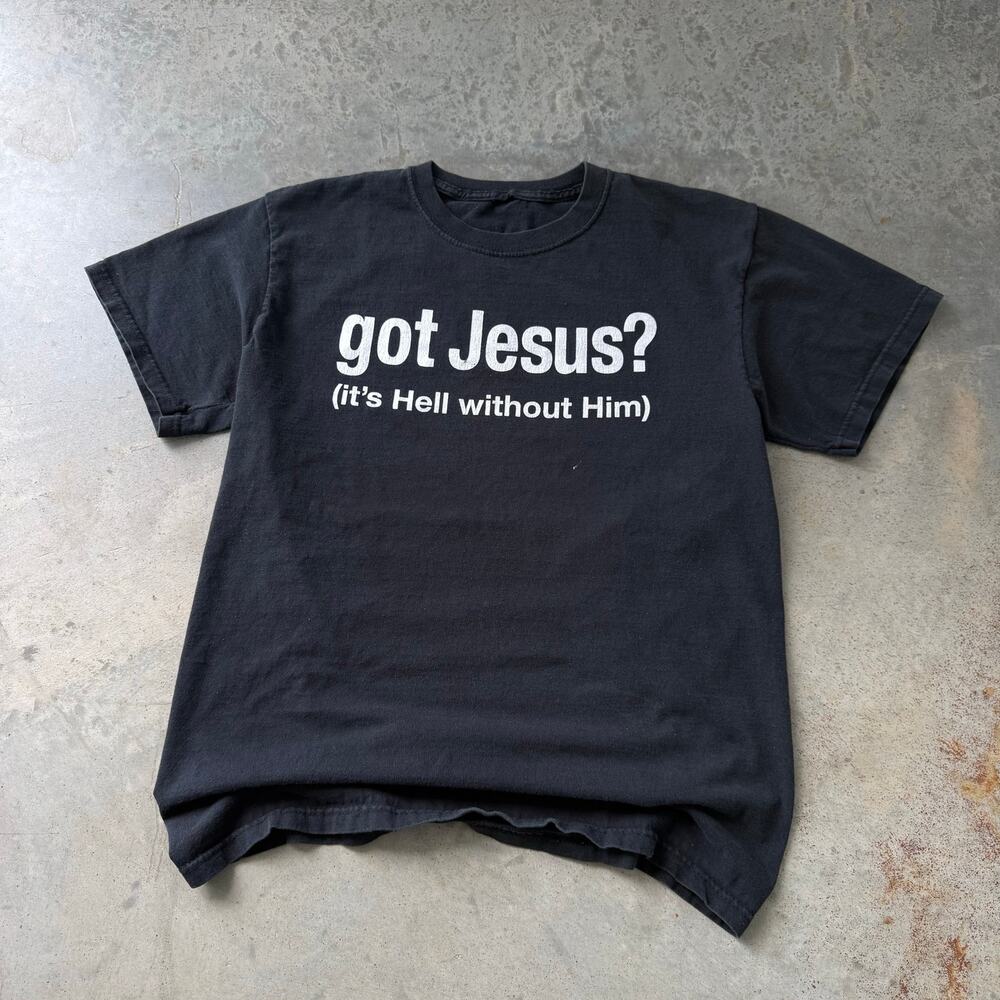 Vintage Y2K Got Jesus Parody Christian Obscure Retro Graphic T-shirt Size Medium